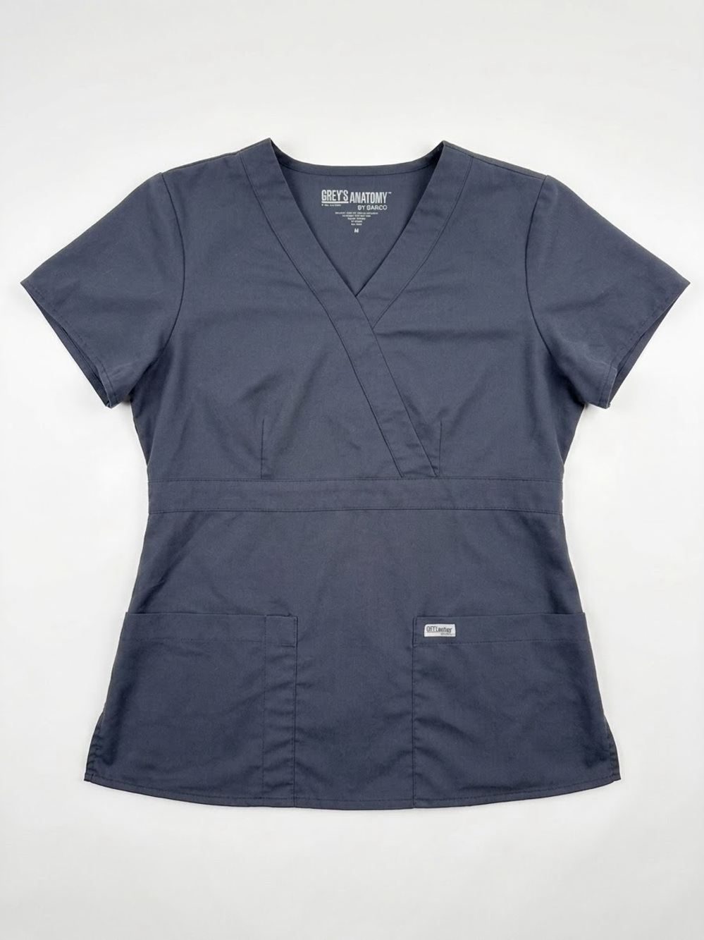 Grey's Anatomy Women's Maternity  V-Neck Scrub Top -Grey